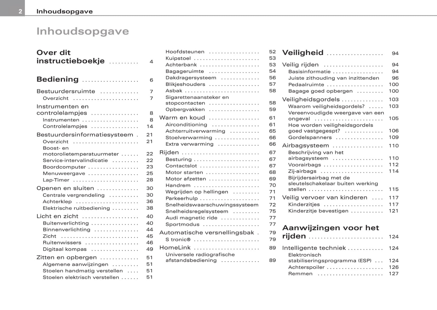 2006-2010 Audi TT Gebruikershandleiding | Nederlands