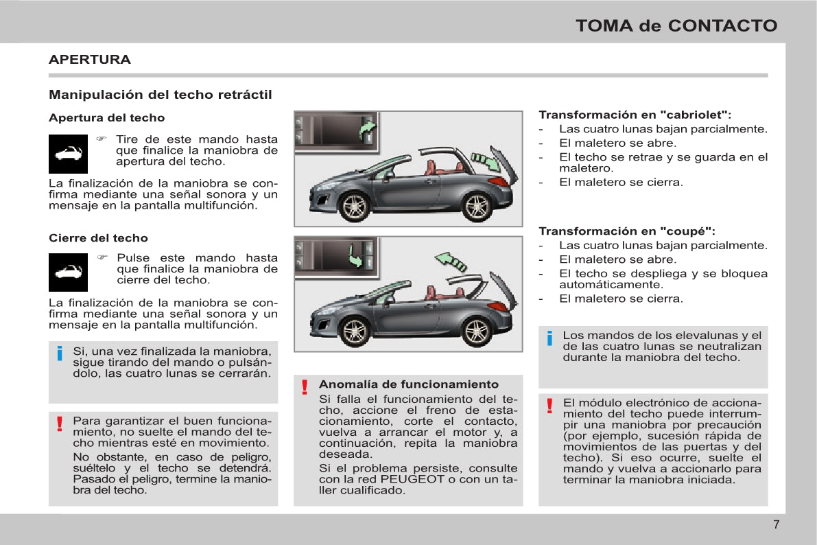 2013-2014 Peugeot 308 CC Gebruikershandleiding | Spaans