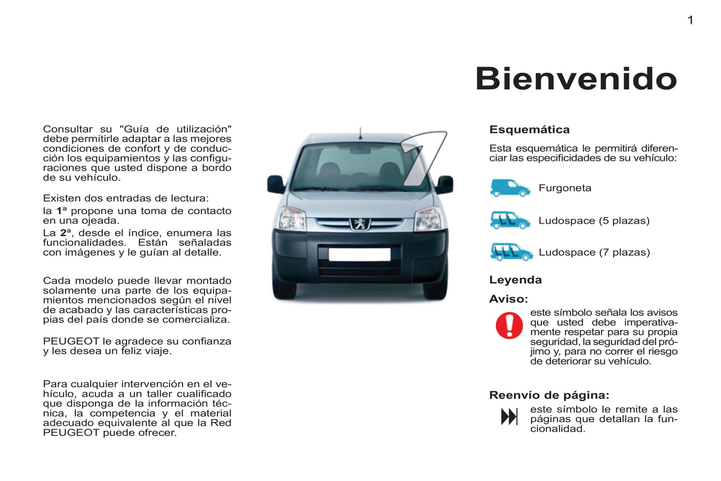 2011-2012 Peugeot Partner Origin Owner's Manual | Spanish