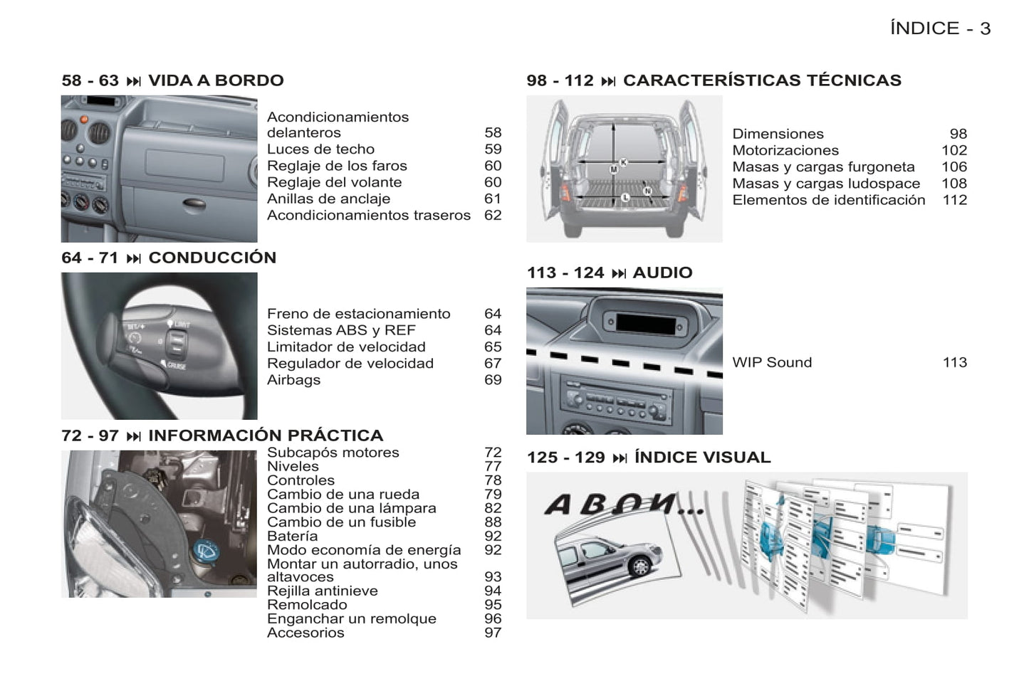 2011-2012 Peugeot Partner Origin Owner's Manual | Spanish