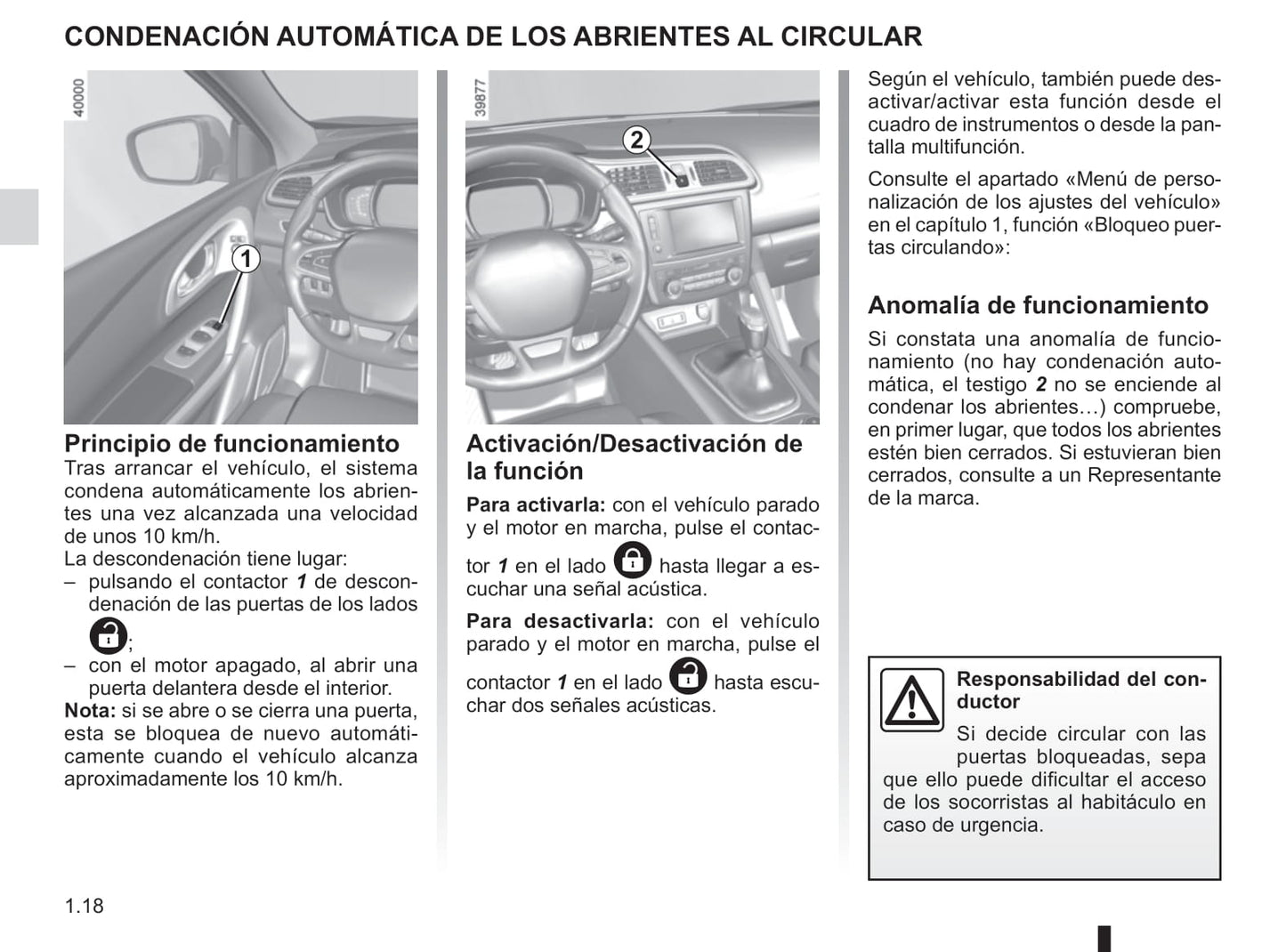 2018-2019 Renault Kadjar Owner's Manual | Spanish