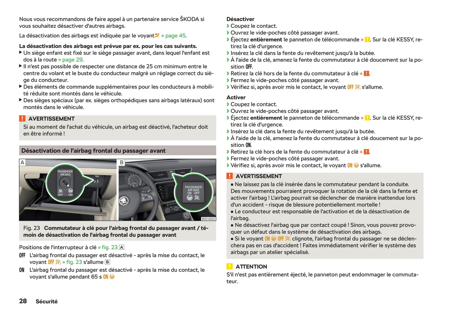 2018-2019 Skoda Superb Owner's Manual | French