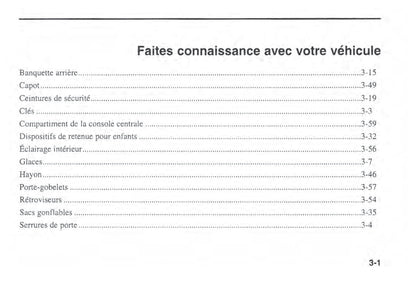 2002 Kia Sportage Owner's Manual | French