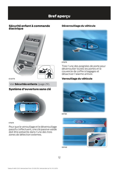 2012-2013 Ford Galaxy / S-Max Gebruikershandleiding | Frans