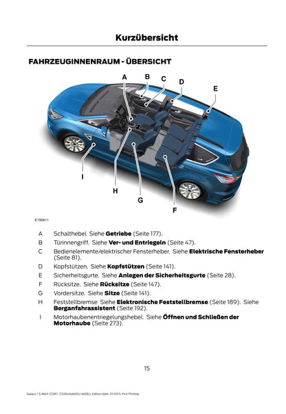 2015-2016 Ford Galaxy/S-Max Gebruikershandleiding | Duits