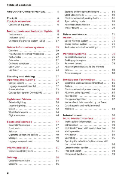 2016-2019 Audi R8 Owner's Manual | English