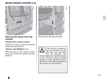 2019-2020 Renault Trafic Owner's Manual | English