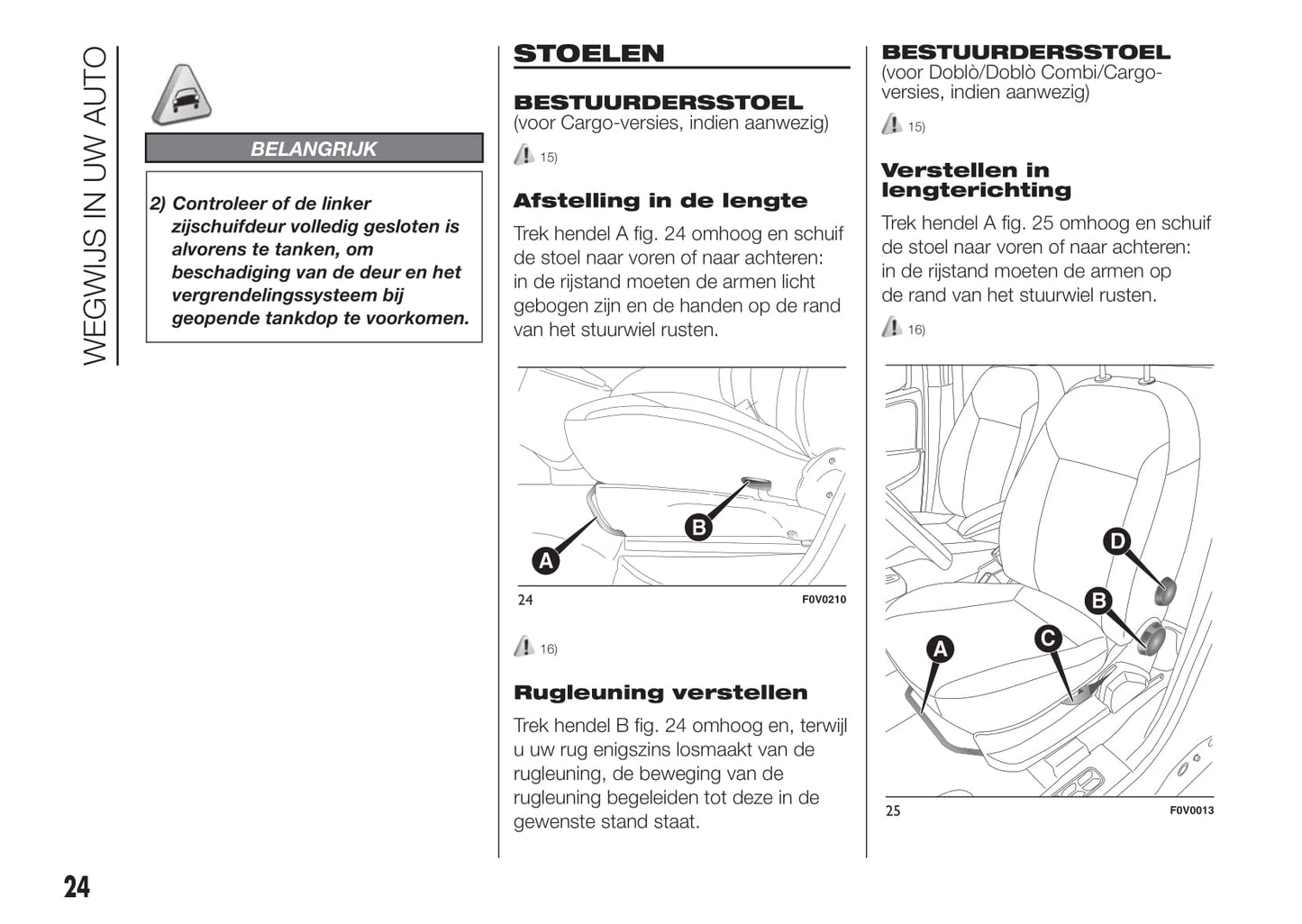 2015-2016 Fiat Doblò Owner's Manual | Dutch