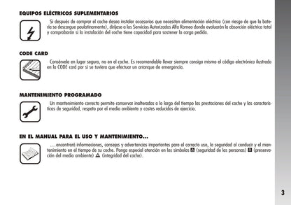 2000-2005 Alfa Romeo 147 Owner's Manual | Spanish