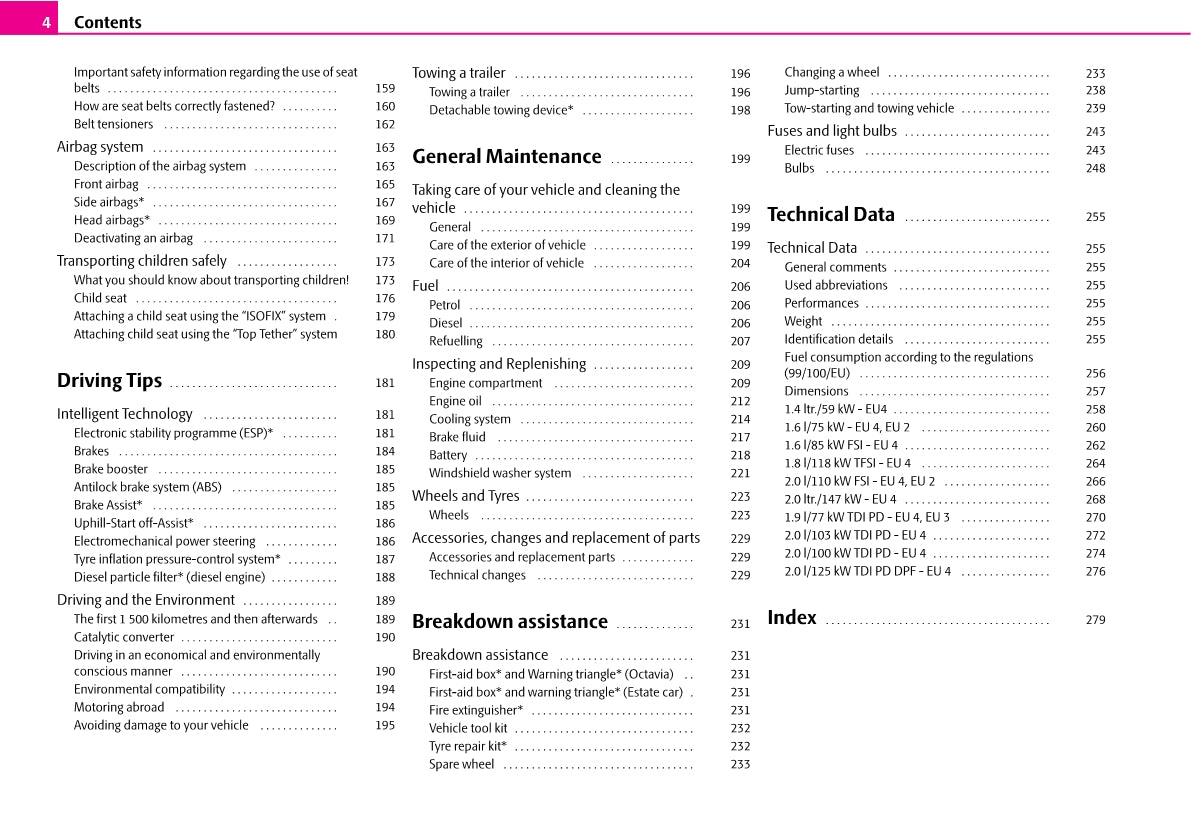 2007-2008 Skoda Octavia Owner's Manual | English