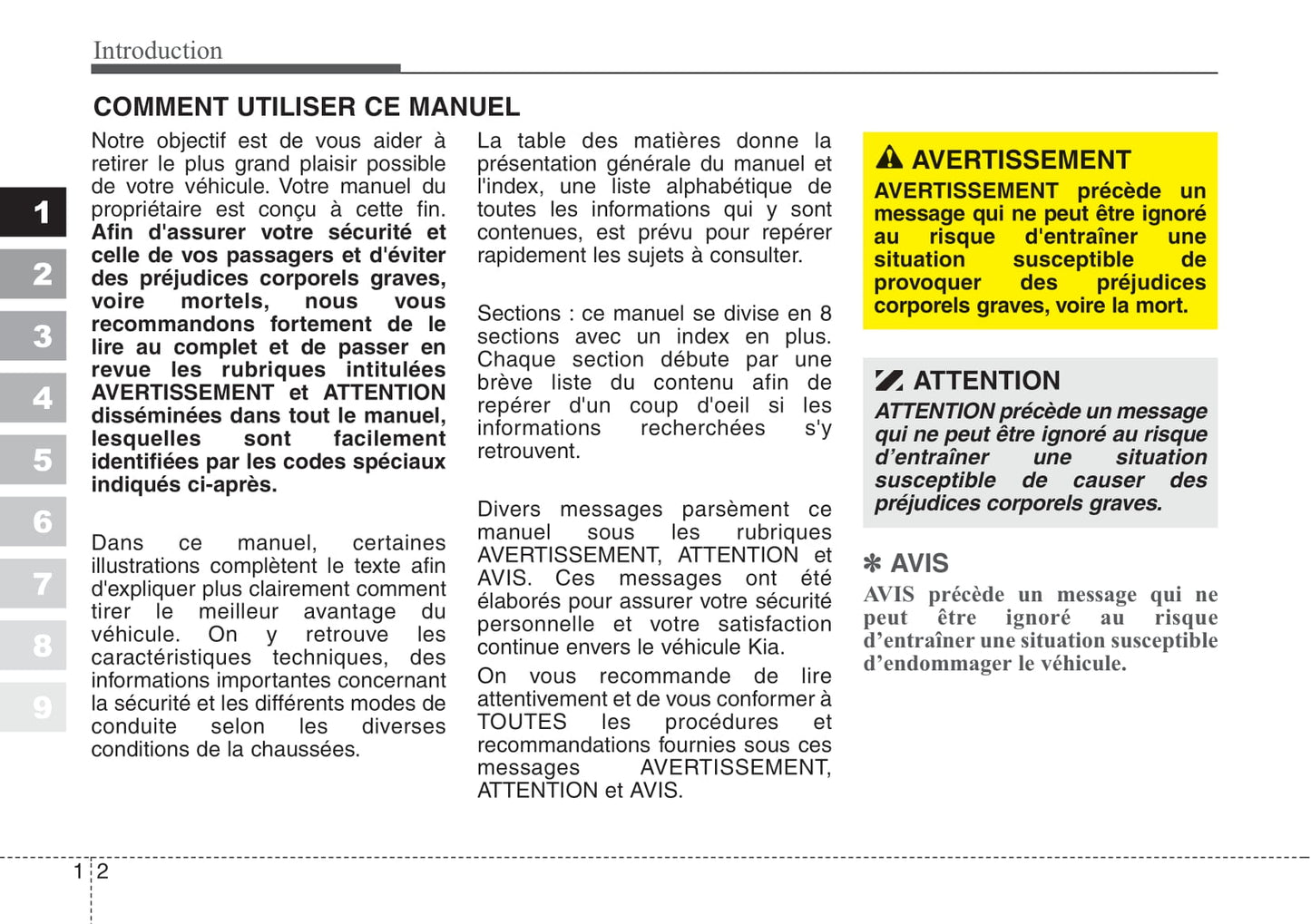2007-2008 Kia Sportage Owner's Manual | French