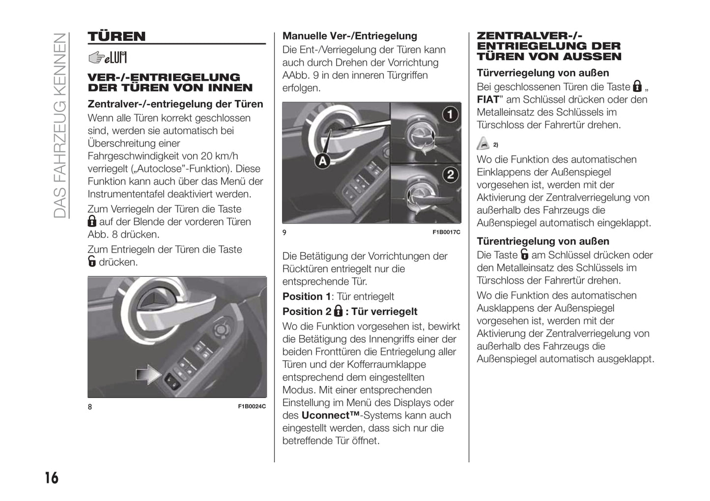 2019-2020 Fiat 500X Owner's Manual | German