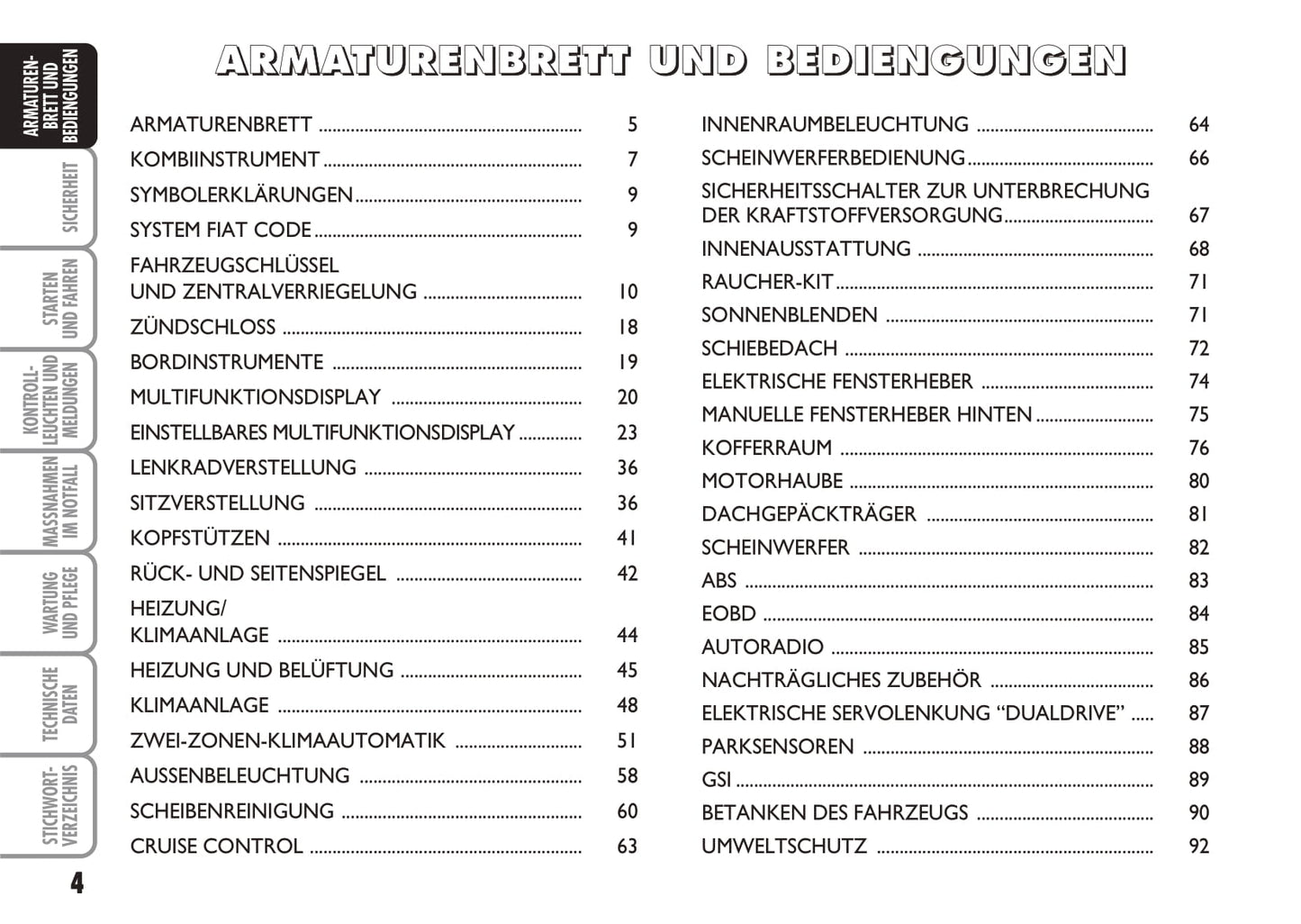 2010-2011 Fiat Idea Gebruikershandleiding | Duits