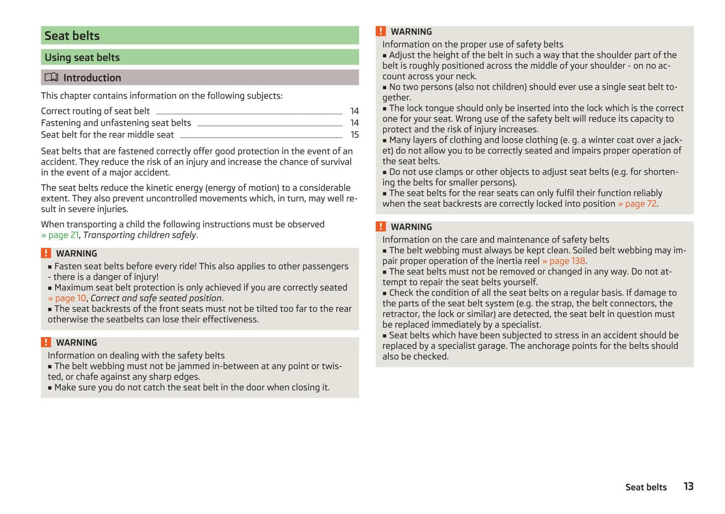 2016-2017 Skoda Yeti Owner's Manual | English