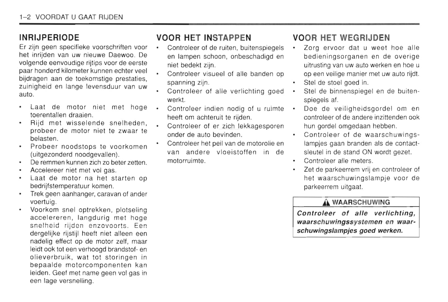 1997-2002 Daewoo Leganza Gebruikershandleiding | Nederlands