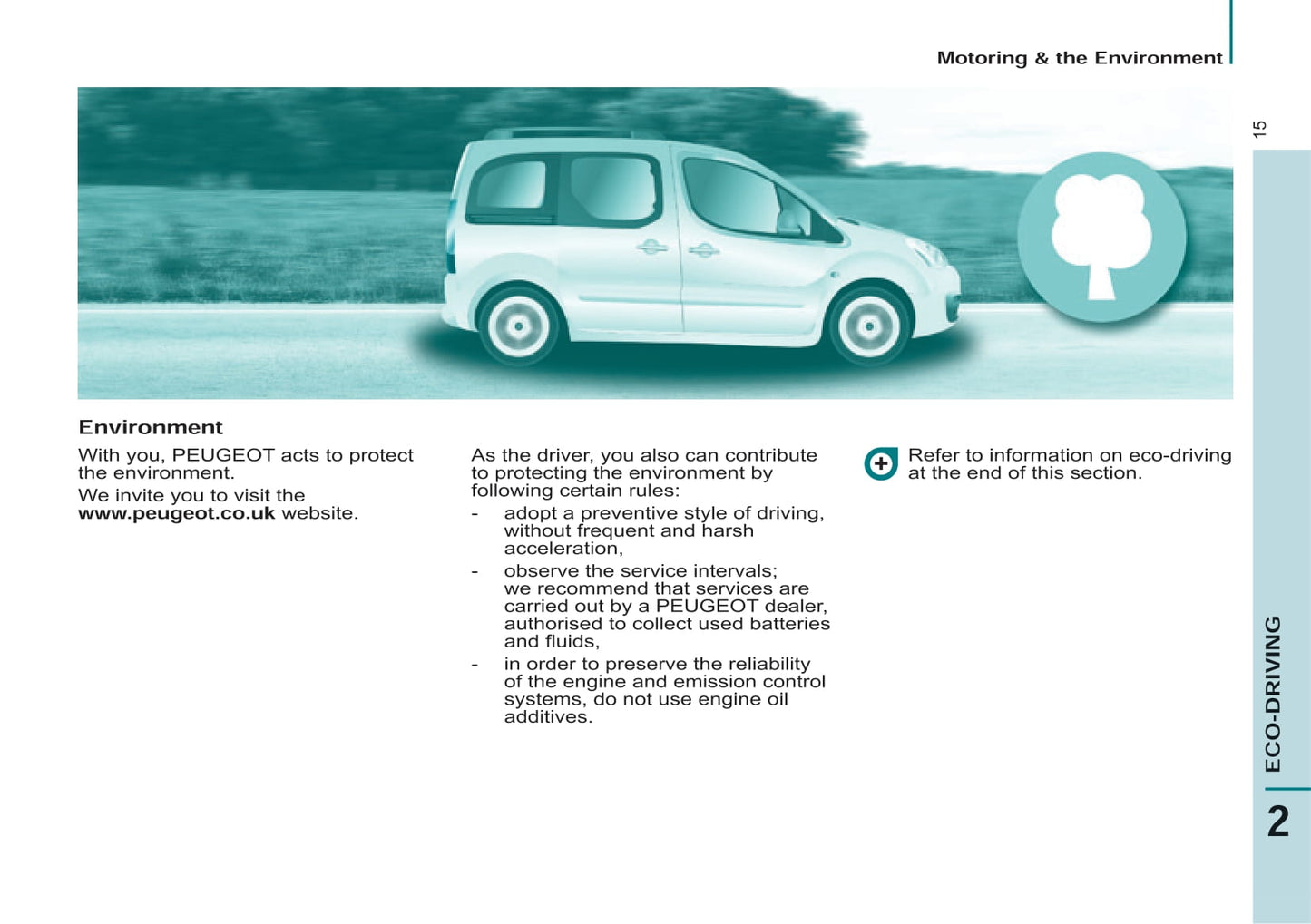 2015 Peugeot Partner Tepee Gebruikershandleiding | Engels