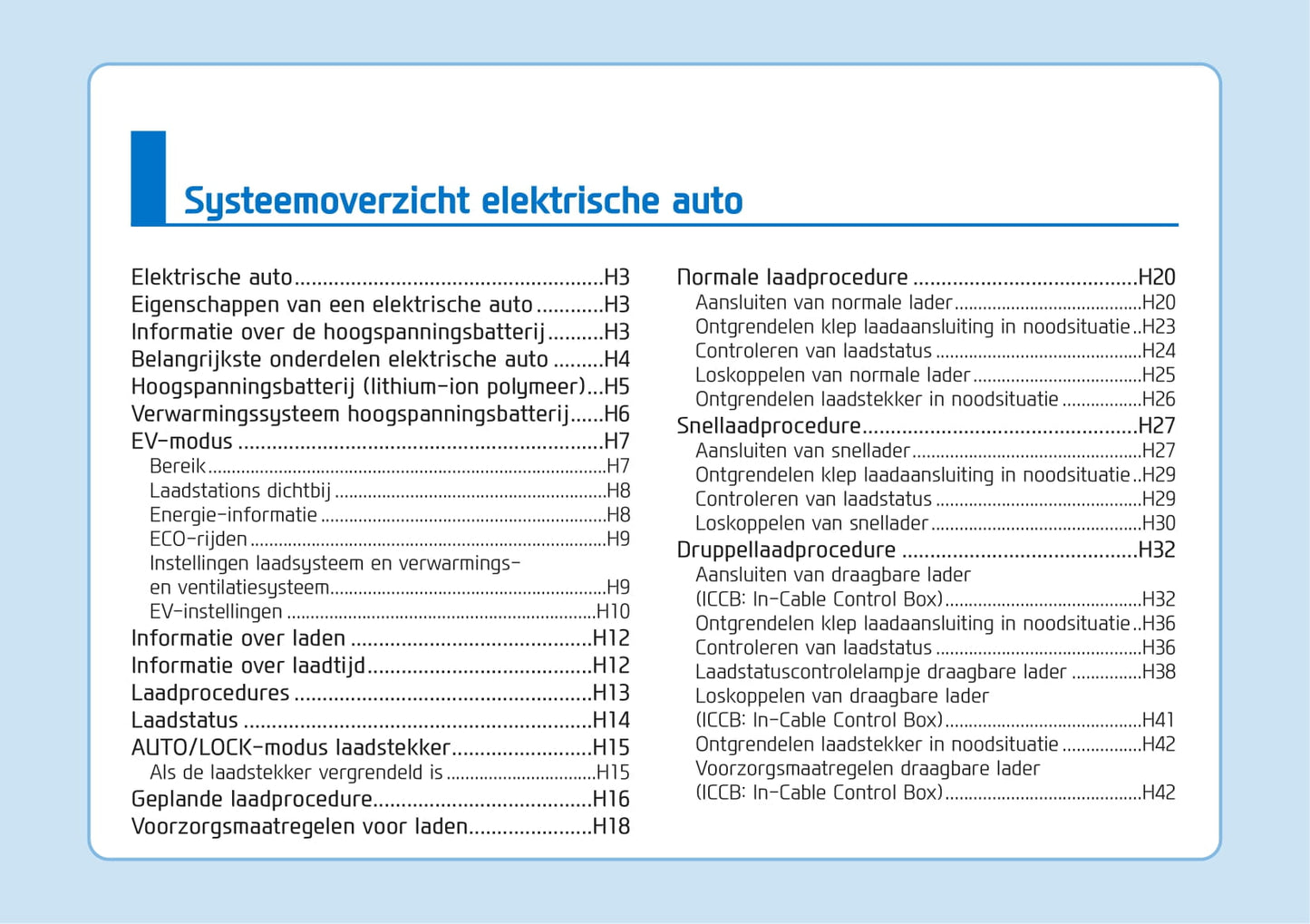 2016-2017 Hyundai Ioniq Electric Owner's Manual | Dutch