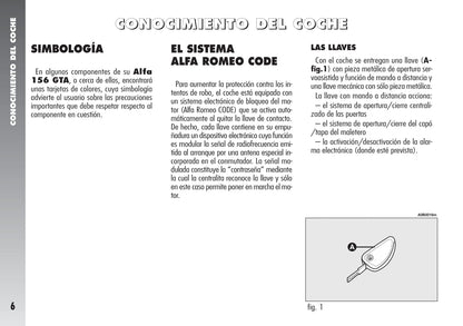 2004-2007 Alfa Romeo 156 Gebruikershandleiding | Spaans