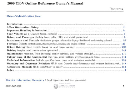 2007-2010 Honda CR-V Gebruikershandleiding | Engels