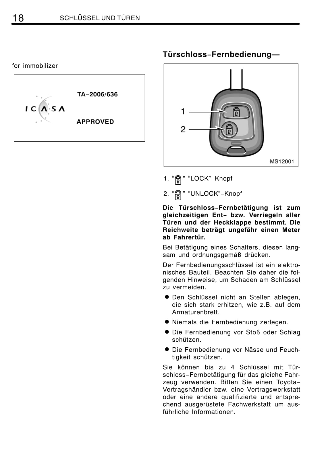 2011-2012 Toyota Aygo Owner's Manual | German