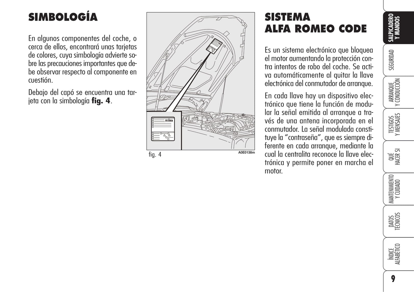 2005-2008 Alfa Romeo 159 Owner's Manual | Spanish