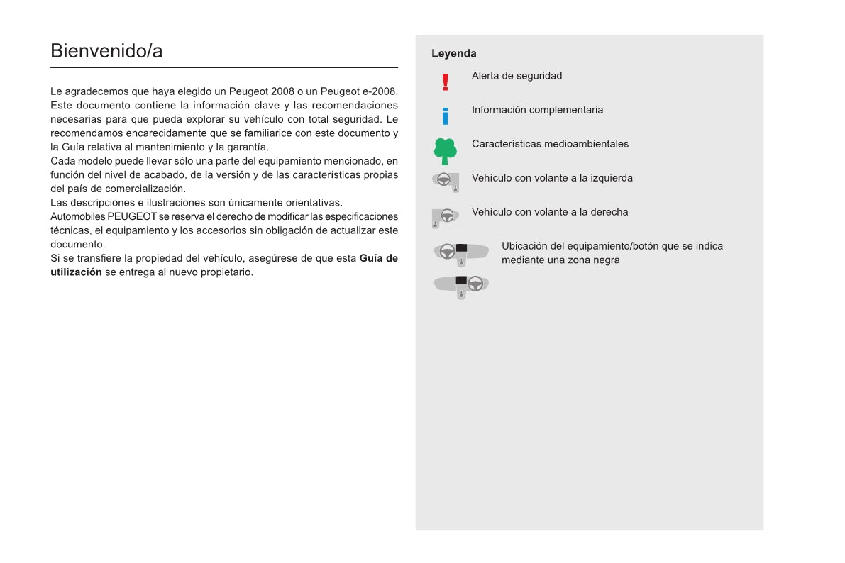 2020-2023 Peugeot 2008 / e-2008 Owner's Manual | Spanish