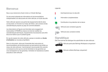 2017-2018 Citroën Berlingo/Berlingo Multispace Owner's Manual | French