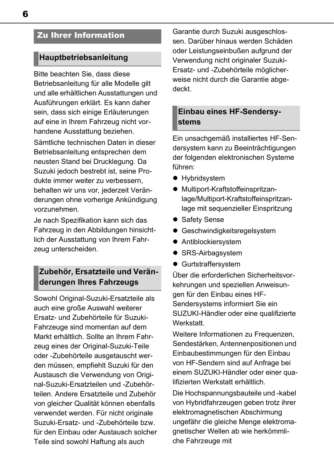 2020-2021 Suzuki Across Gebruikershandleiding | Duits