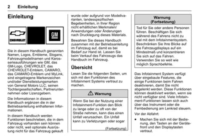 Chevrolet Camaro Infotainment System Bedienungsanleitung 2017