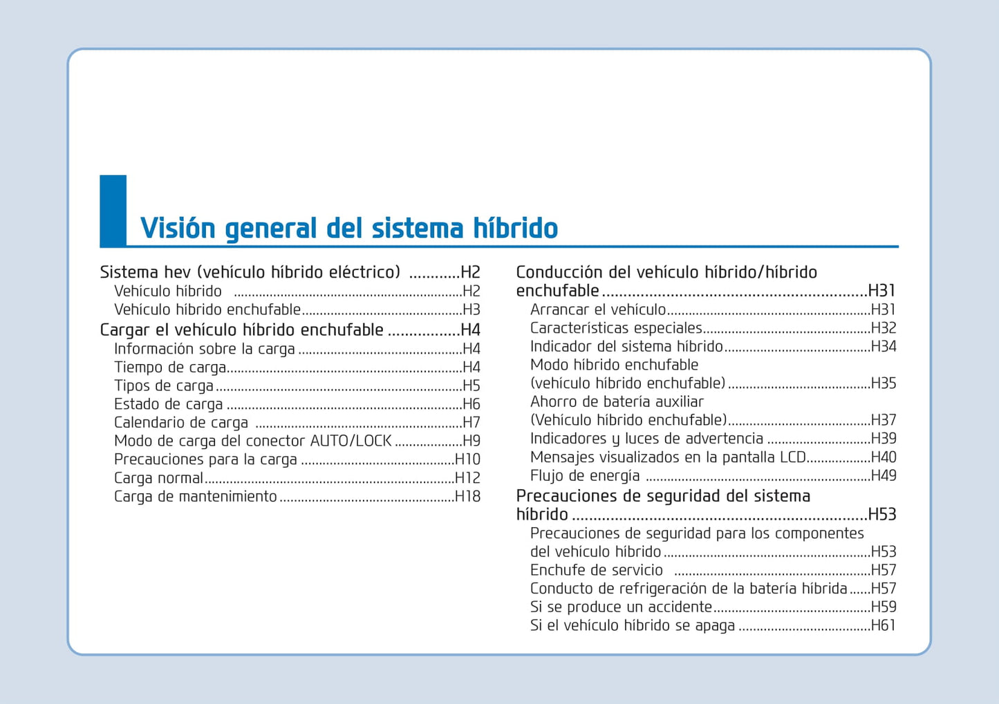 2017-2018 Hyundai Ioniq Hybrid Owner's Manual | Spanish