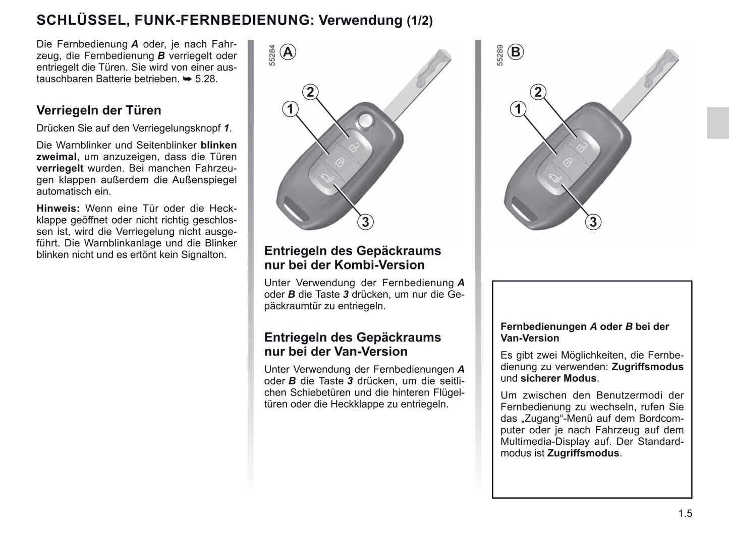 2021-2022 Renault Trafic Owner's Manual | German