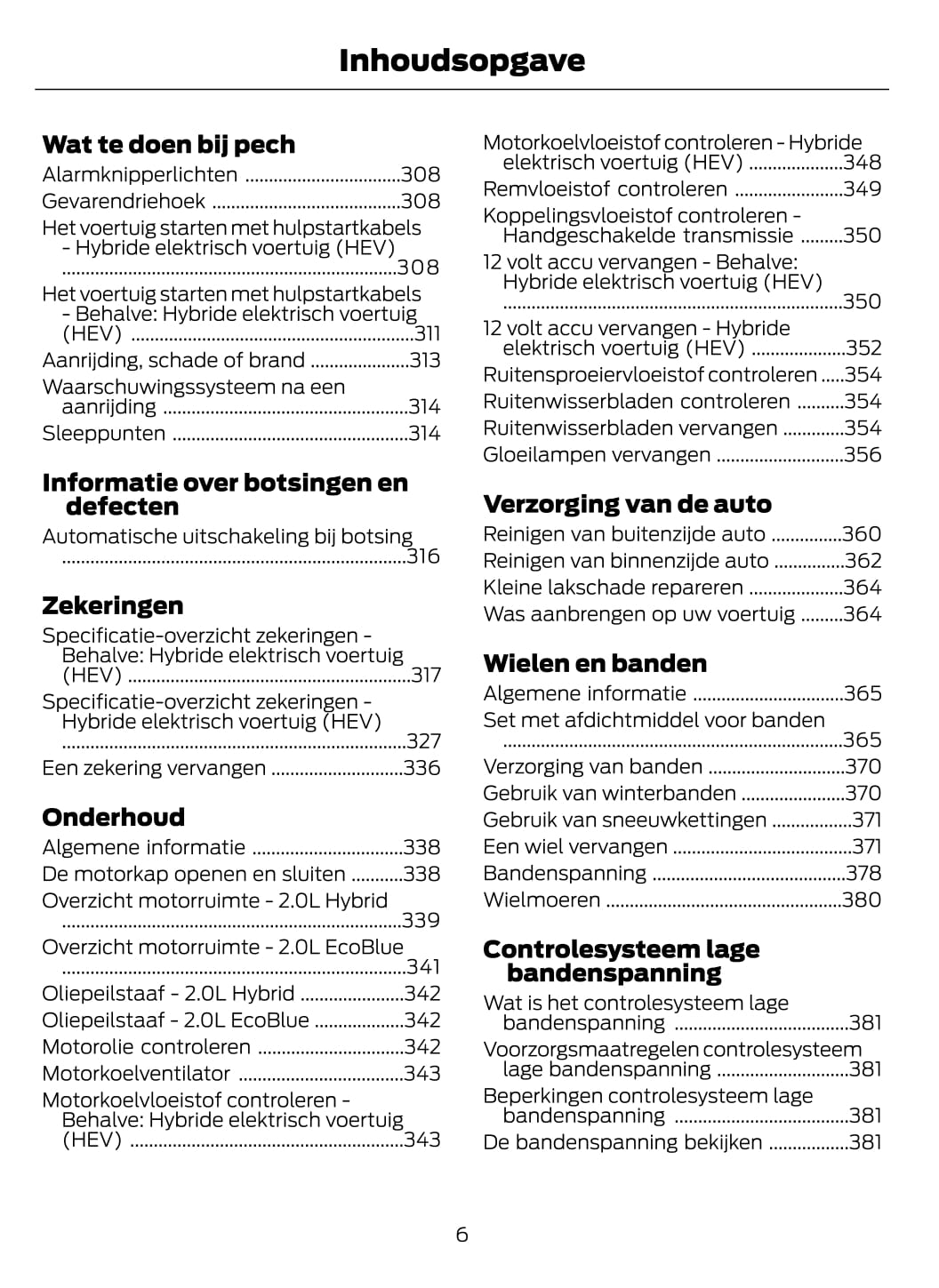 2021-2022 Ford Mondeo / Mondeo Hybrid Owner's Manual | Dutch