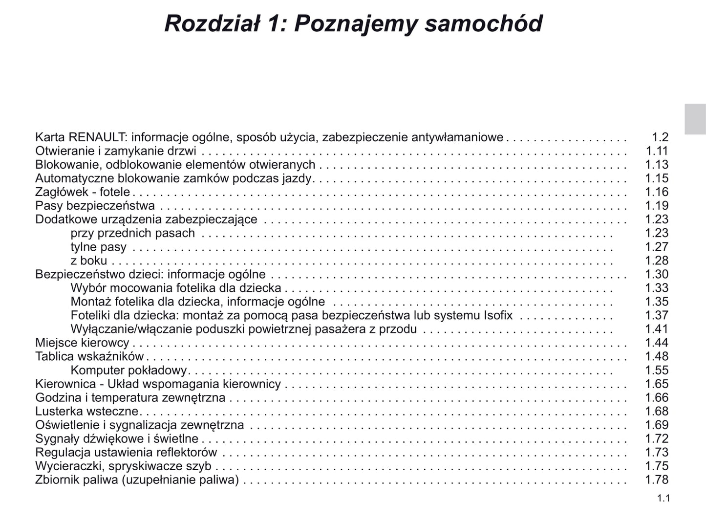 2018-2019 Renault Captur Owner's Manual | Polish