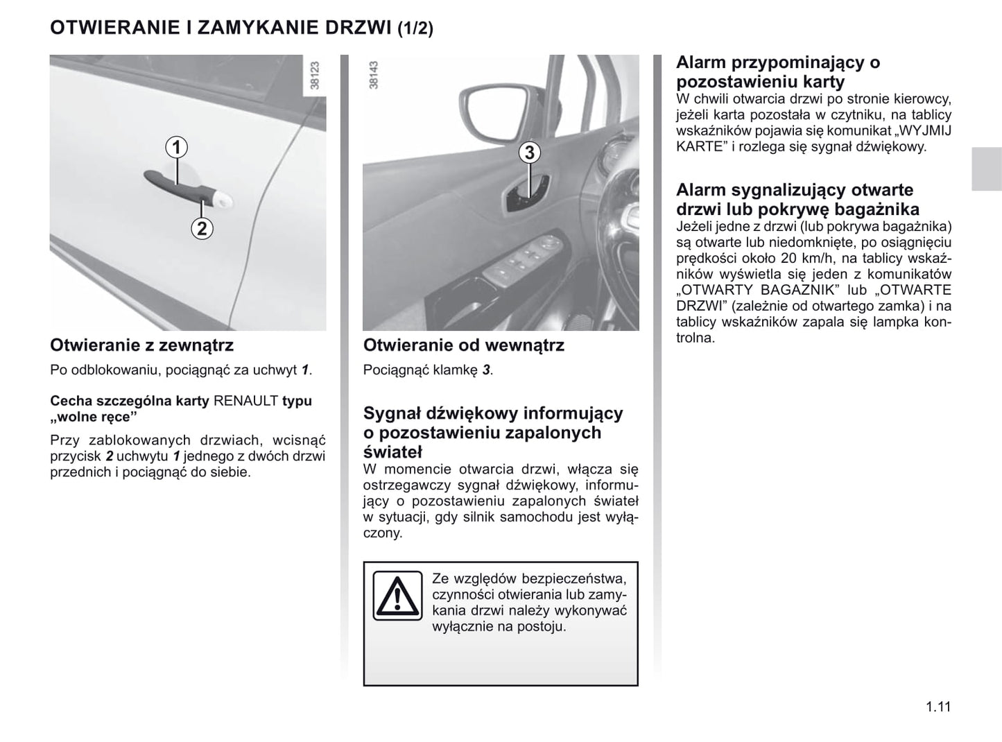 2018-2019 Renault Captur Owner's Manual | Polish