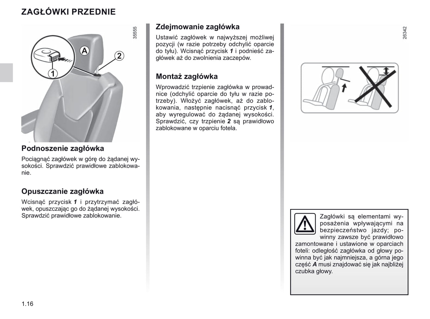 2018-2019 Renault Captur Owner's Manual | Polish