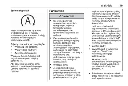 2019-2020 Opel Corsa Owner's Manual | Polish