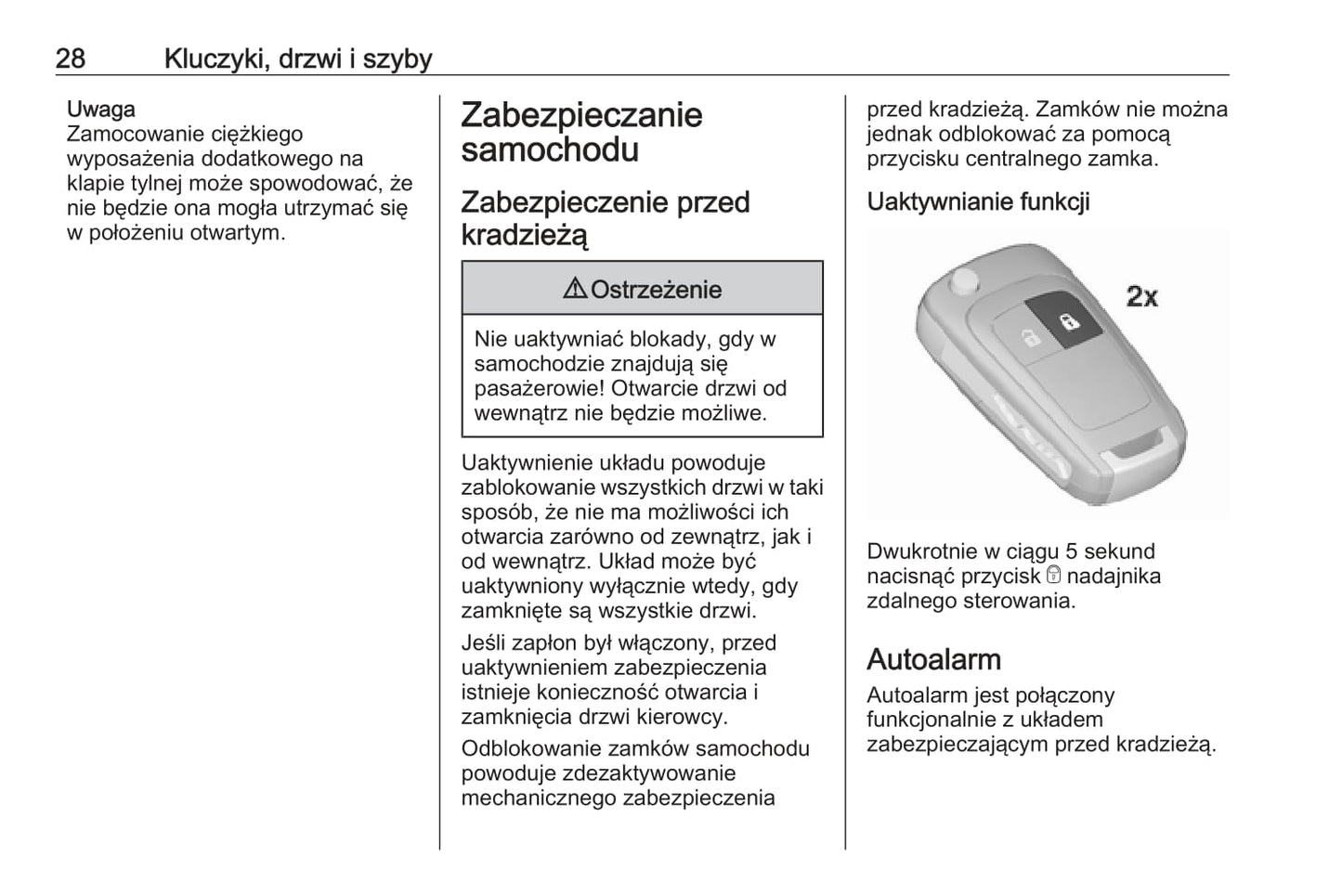 2019-2020 Opel Corsa Owner's Manual | Polish