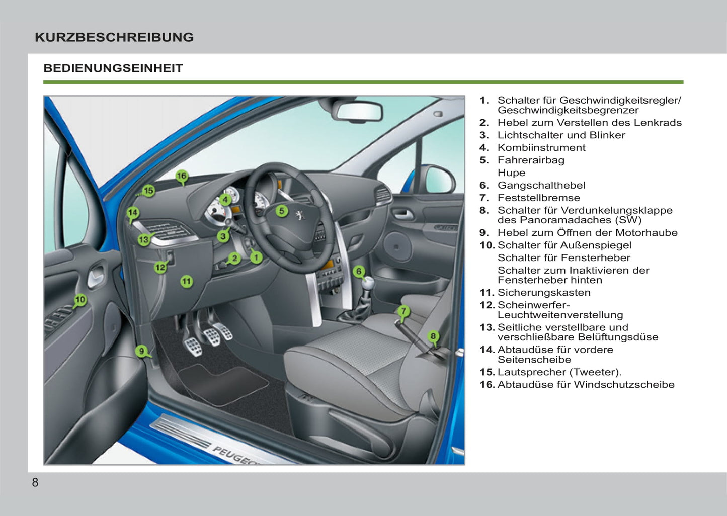 2011-2014 Peugeot 207/207 SW Owner's Manual | German
