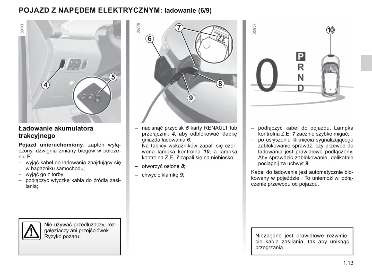 2018-2019 Renault Zoe Owner's Manual | Polish