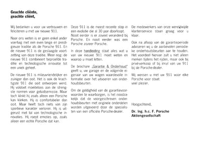 1997-2001 Porsche 911 Owner's Manual | Dutch