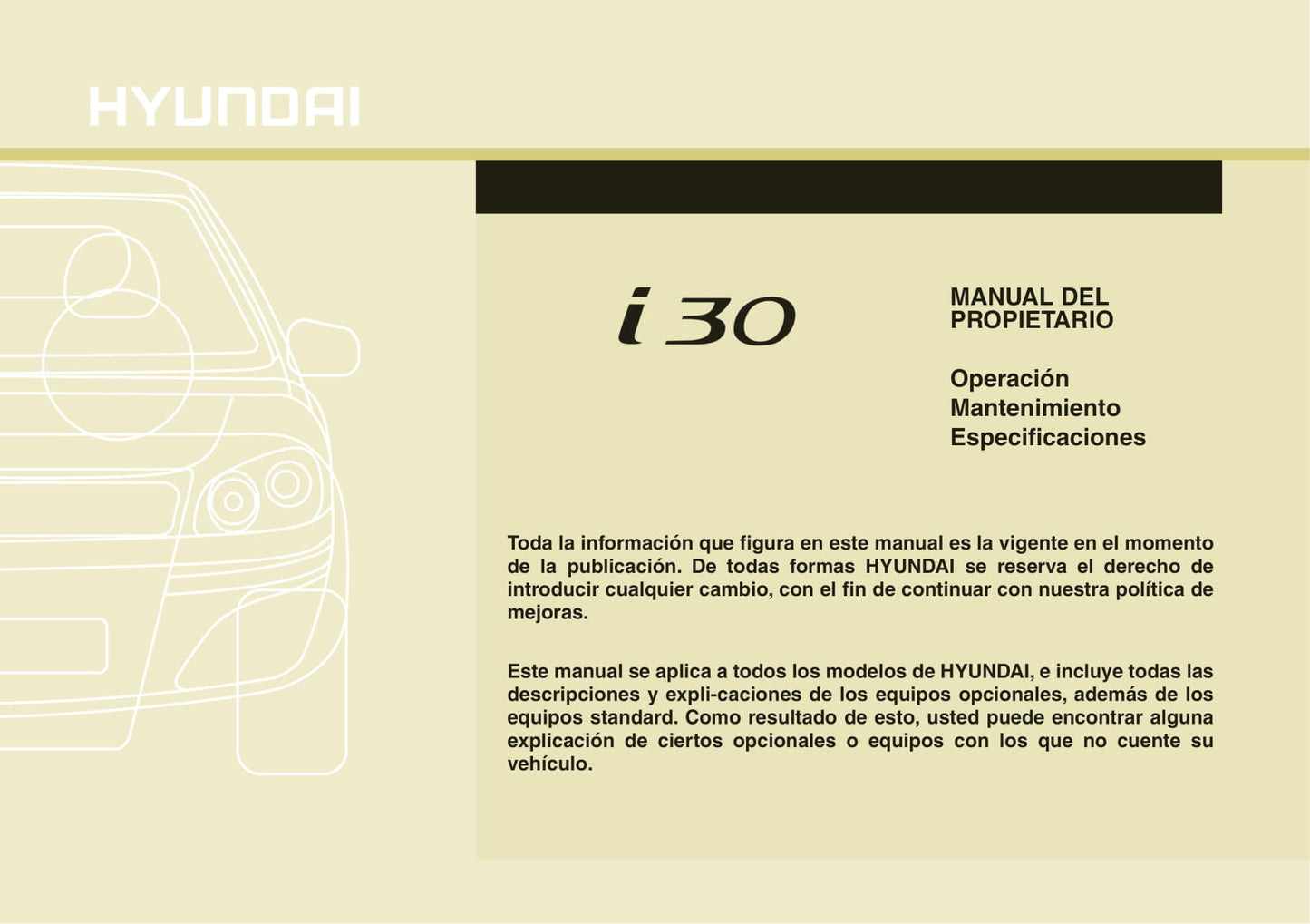 2007-2008 Hyundai i30 Owner's Manual | Spanish