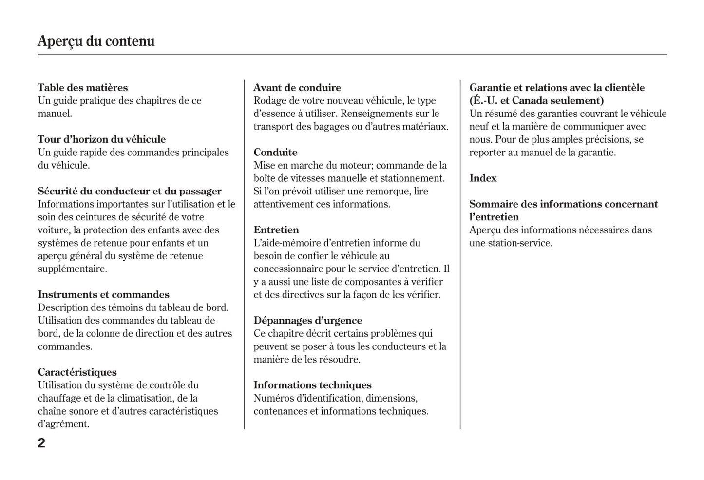 2007 Honda CR-V Owner's Manual | French