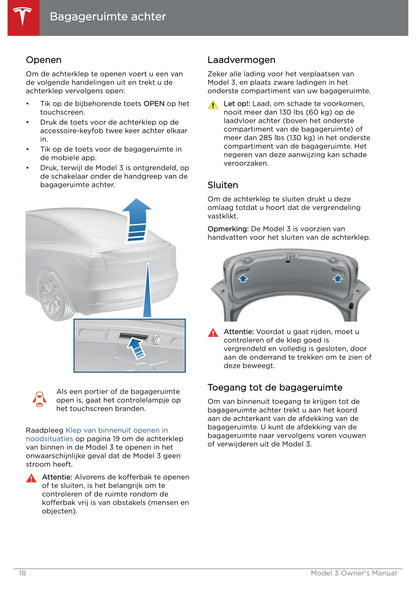 2019 Tesla Model 3 Owner's Manual | Dutch