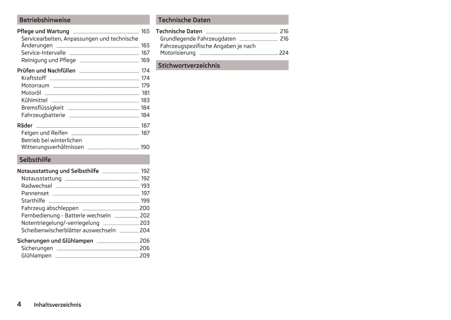 2016-2017 Skoda Octavia Owner's Manual | German