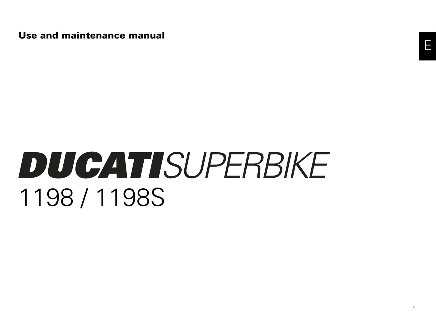 2009-2011 Ducati Superbike 1198/Superbike 1198s Gebruikershandleiding | Engels