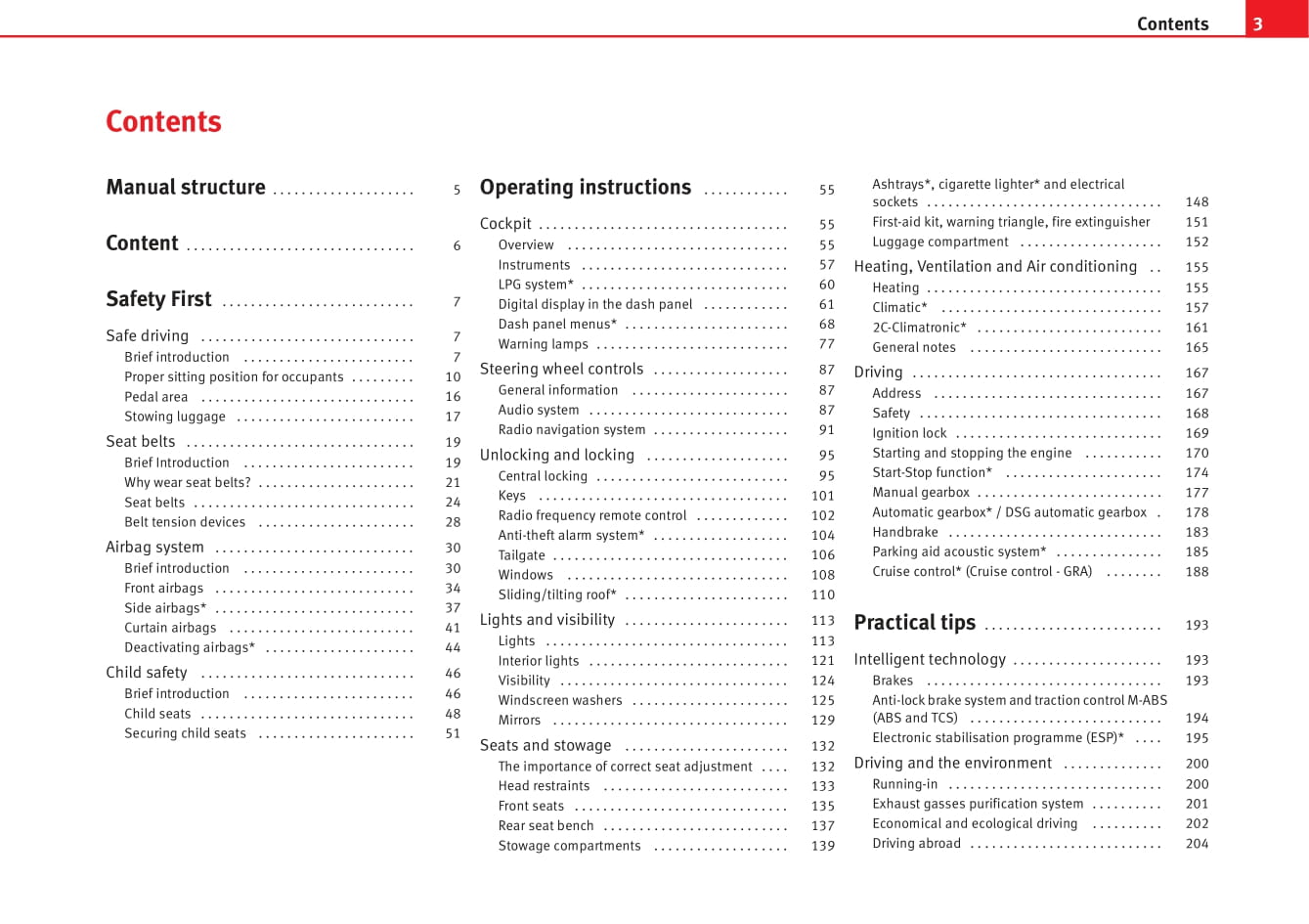 2009-2010 Seat Altea Owner's Manual | English