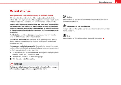 2004-2009 Seat Altea Owner's Manual | English