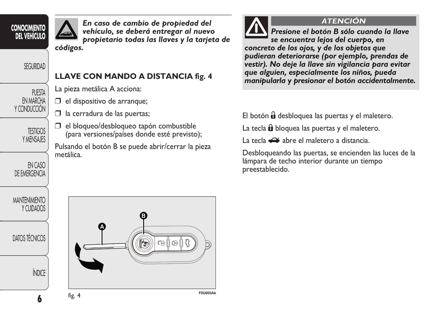 2010-2014 Abarth Punto Owner's Manual | Spanish