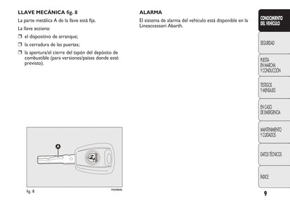 2010-2014 Abarth Punto Owner's Manual | Spanish