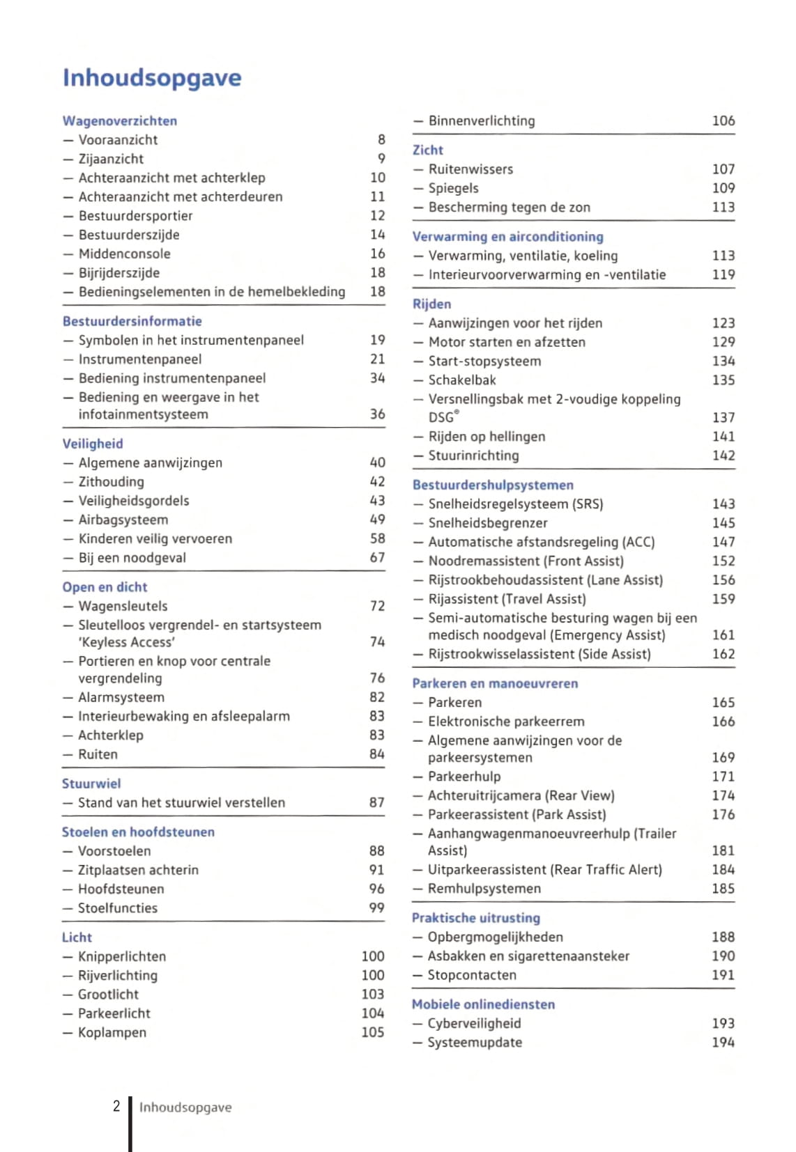 2020-2023 Volkswagen Caddy Owner's Manual | Dutch
